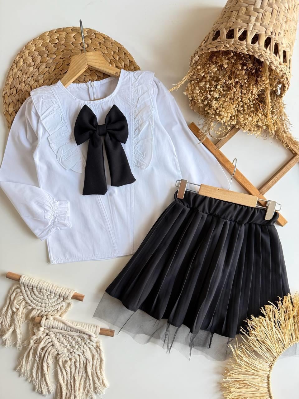 Kurdele  Etekli Takım-Siyah(4-12yaş aralığı)