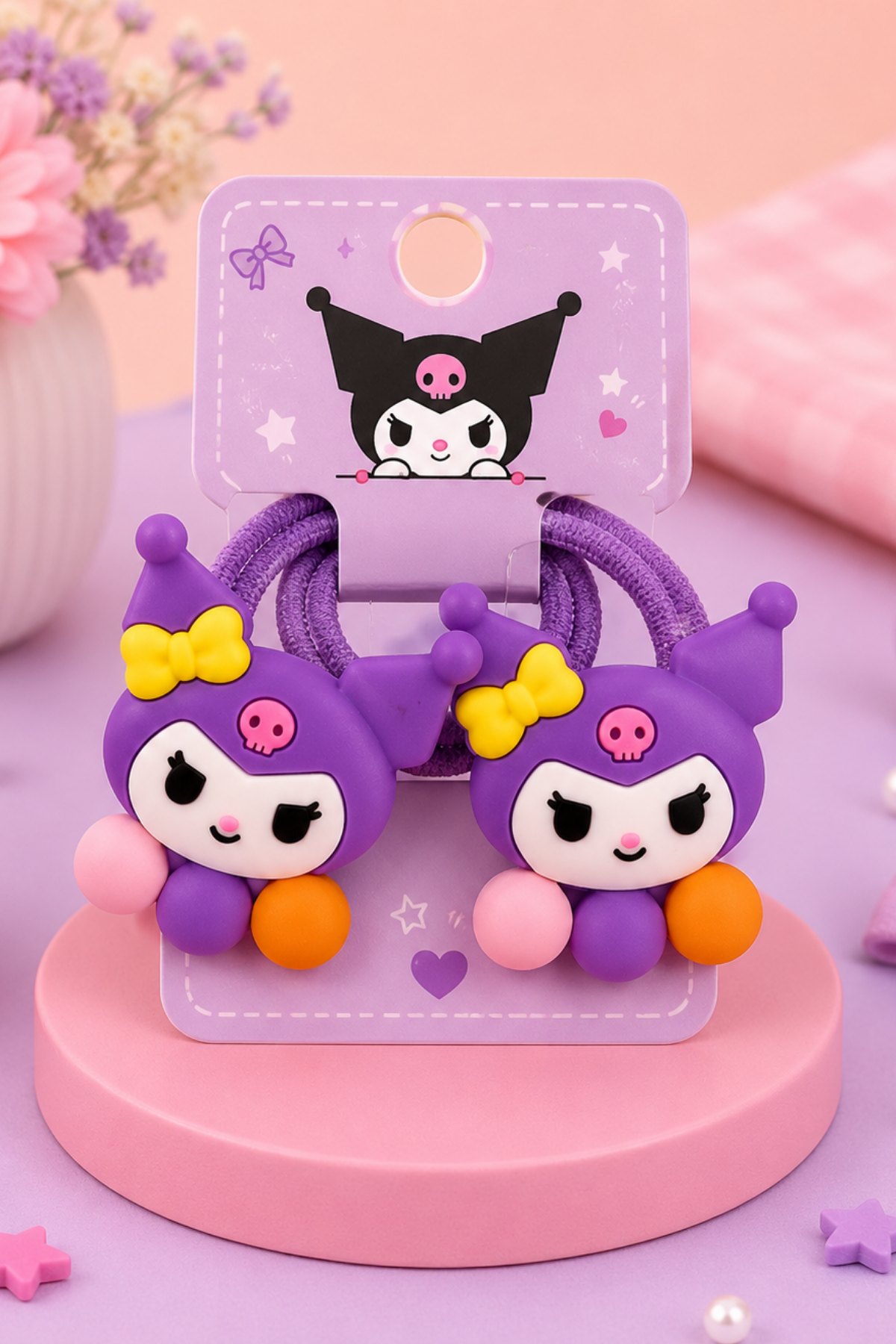 Kuromi 2'li Lastik Toka Seti -Lila