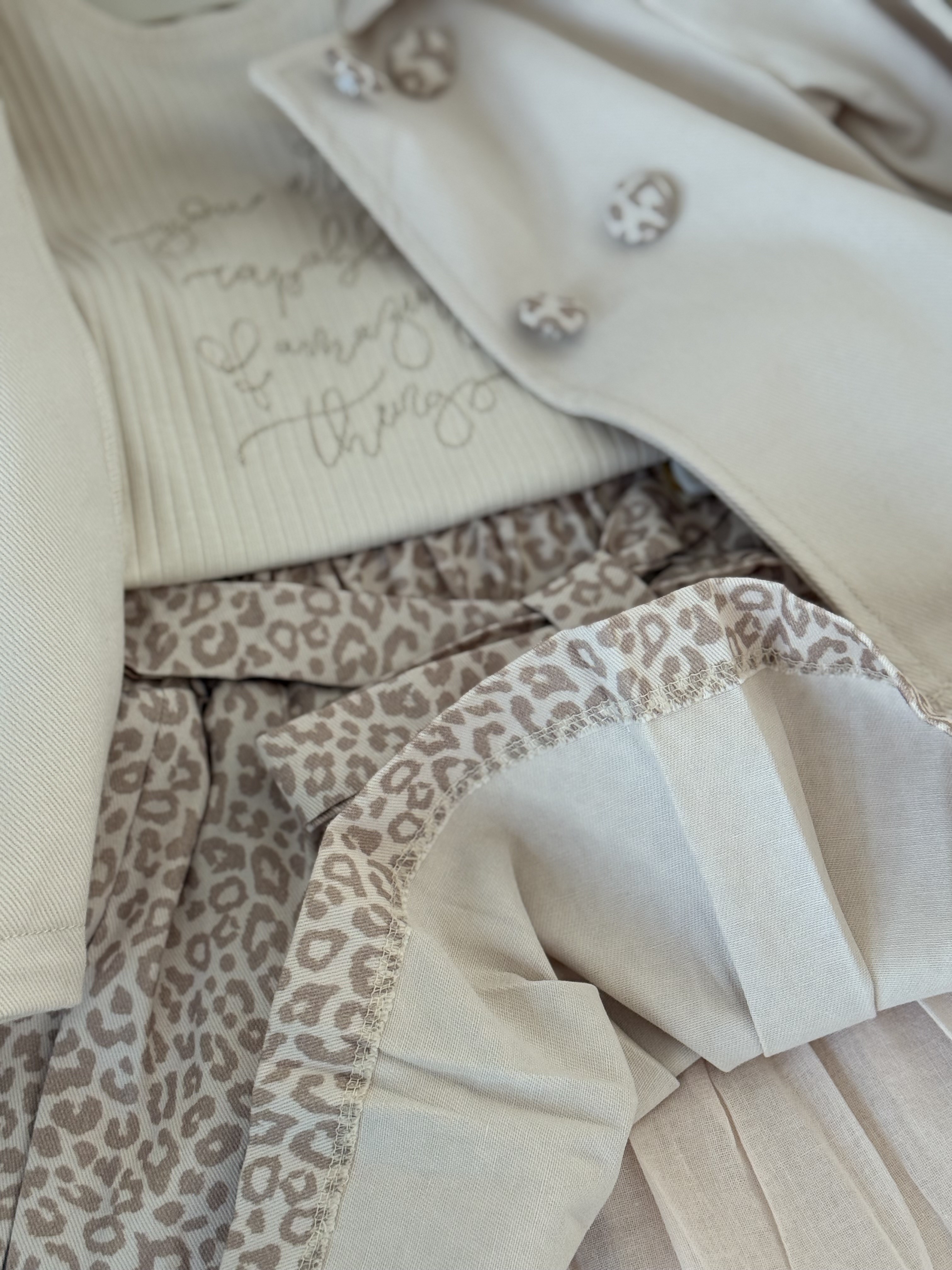 Little Rose Trençkot 3 Parça Takım -Krem(2-5yaş)