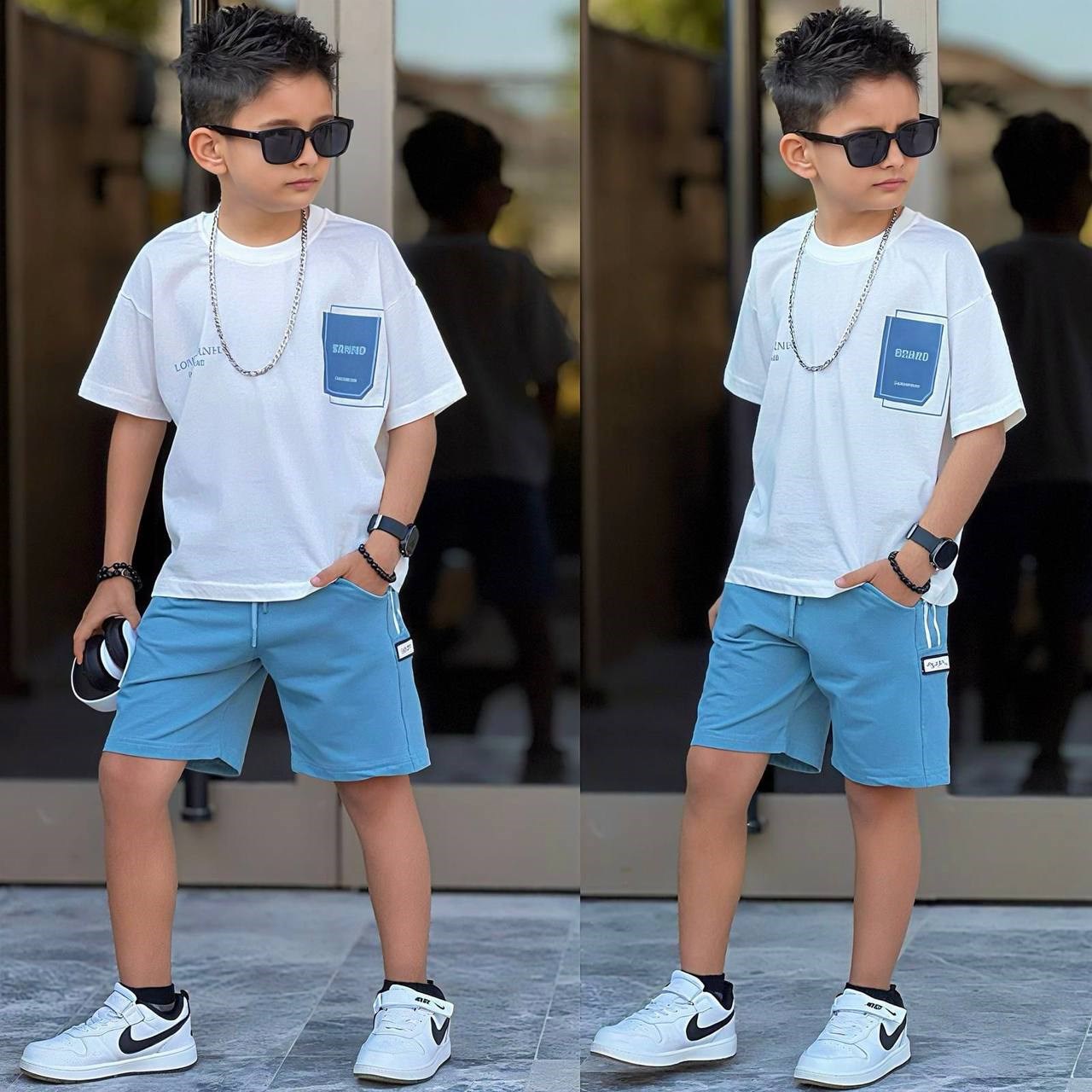 Longhornh Şortlu Takım - Mavi (5-14Yaş)