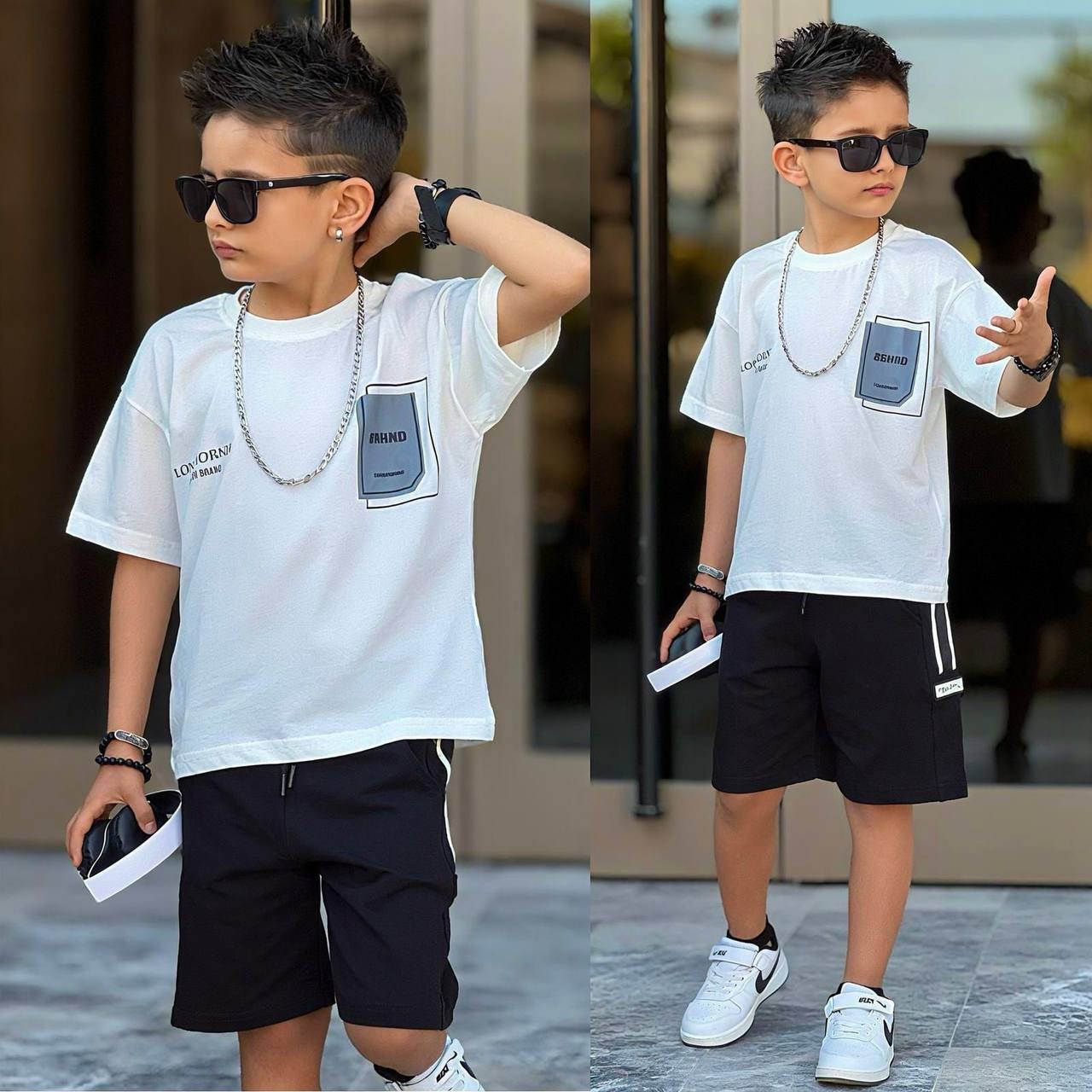 Longhornh Şortlu Takım - Siyah (5-14Yaş)