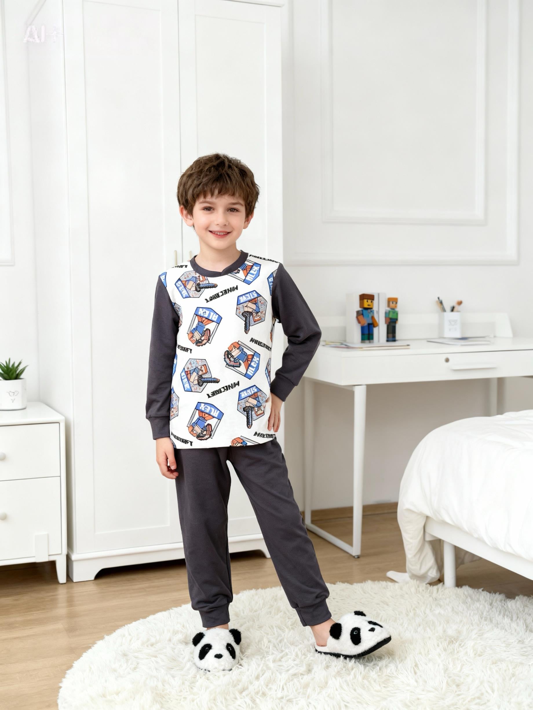 Mınecraft Pijama Takım  (3-8 yaş aralığı)