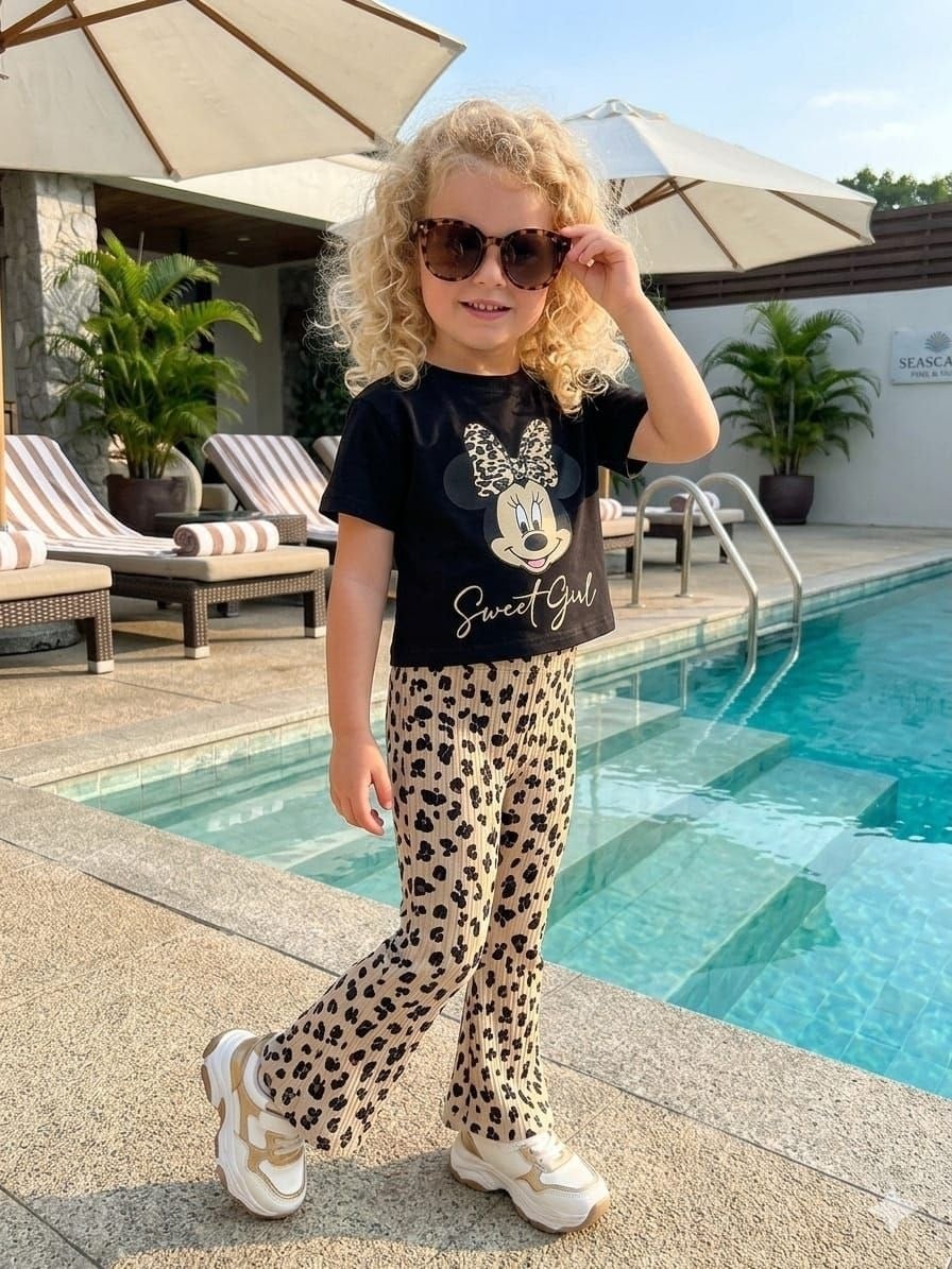 Minnie Leopar Takım - Siyah (2-5yaş)