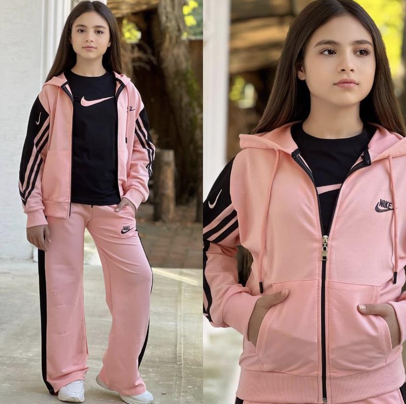 Pembe Fermuarlı 3 Lü Takım  (4-16 yaş)