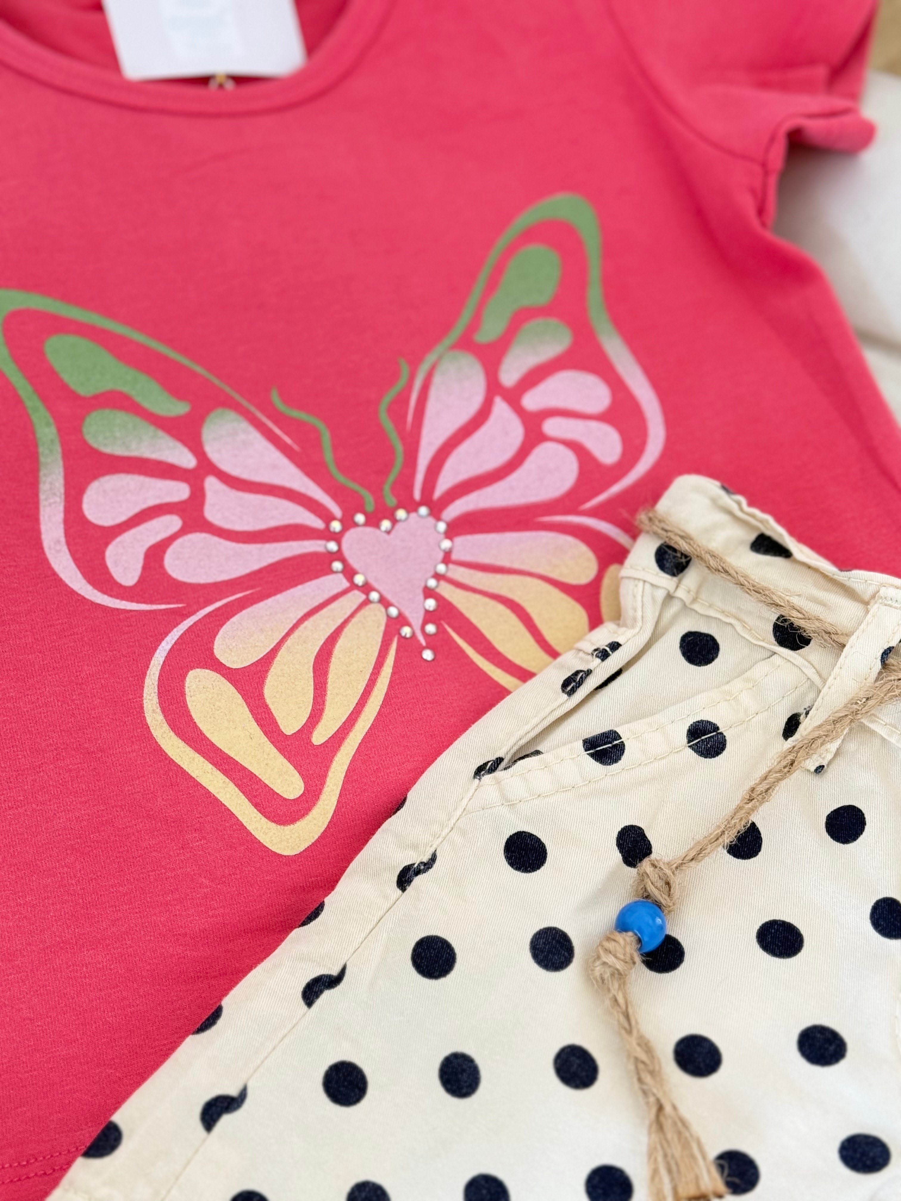 Pınk Butterflay Şortlu Takım - Pembe (2yaş-5yaş)