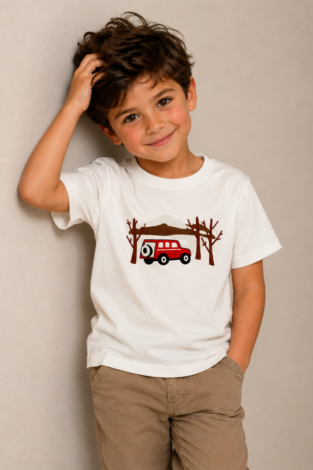 Safari T-shirt - Ekru (5-8yaş aralığı)