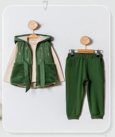 Soft Mint Yelekli 3'lü Bebek Takım(9 ay-36 ay)