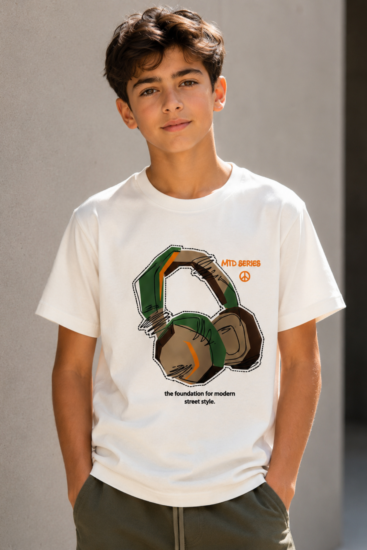 Street Style T-shirt - Ekru (9-12 yaş aralığı)