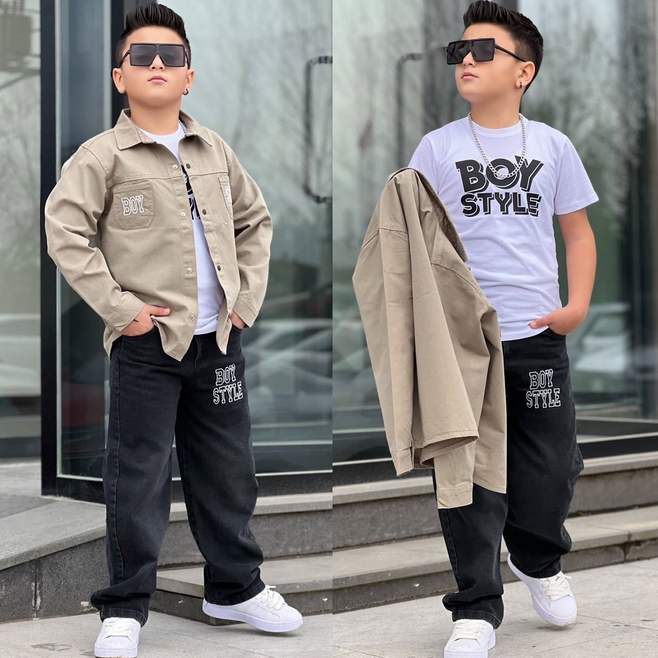 Style Boy 3'lü Takım-Haki (4-14 yaş)