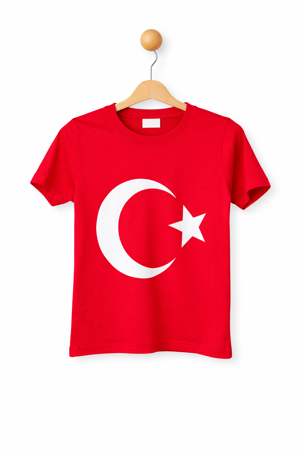 Unisex Türk Bayraklı Tshirt - Kırmızı(6-13 yaş aralığı)