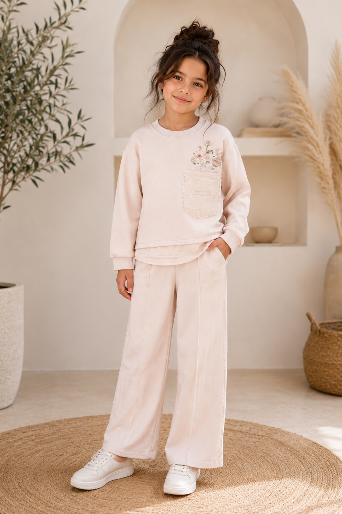 Vera Flowers Takım -Krem(7-10yaş)