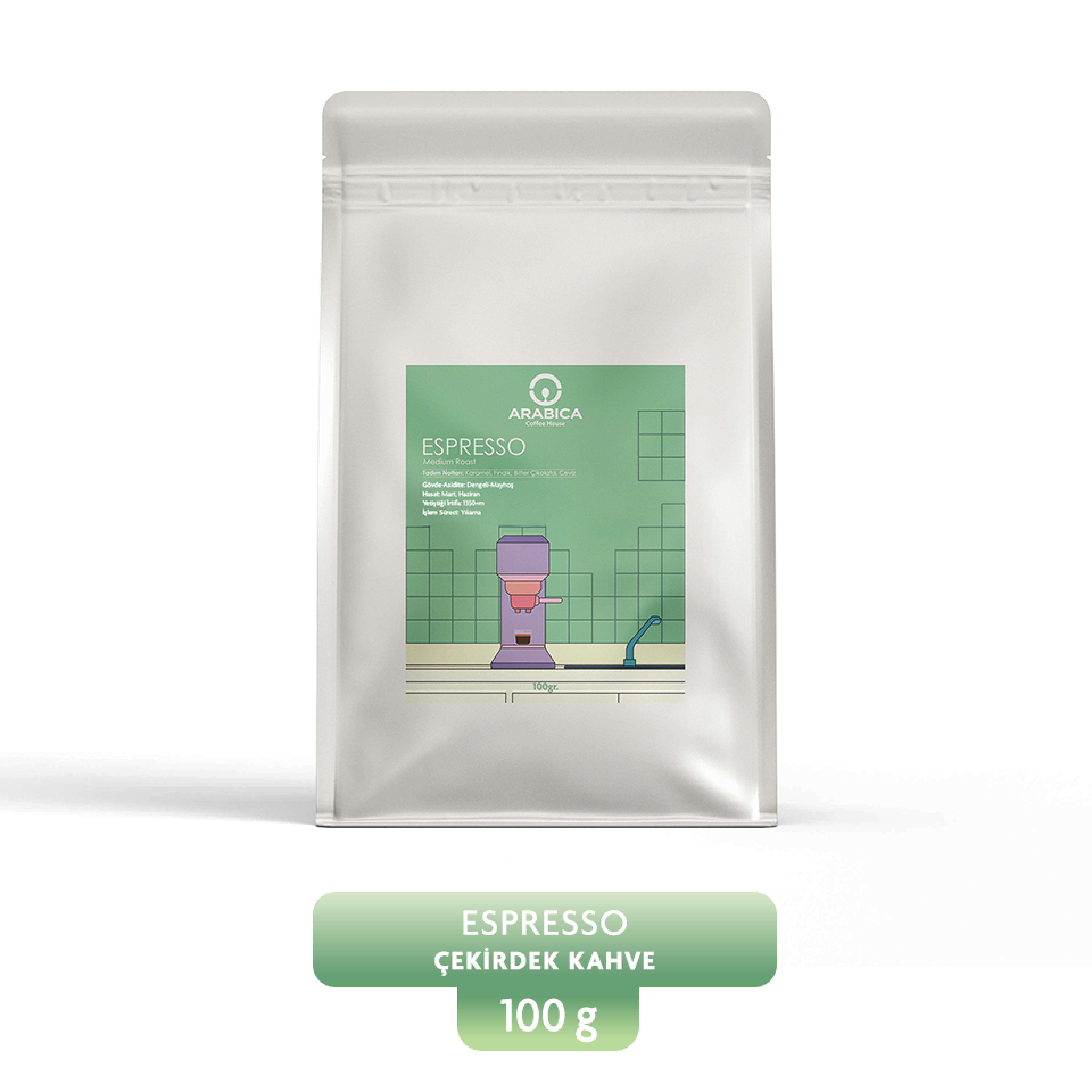 Espresso Kahve 100g Çekirdek Kahve Taze Kavrulmuş