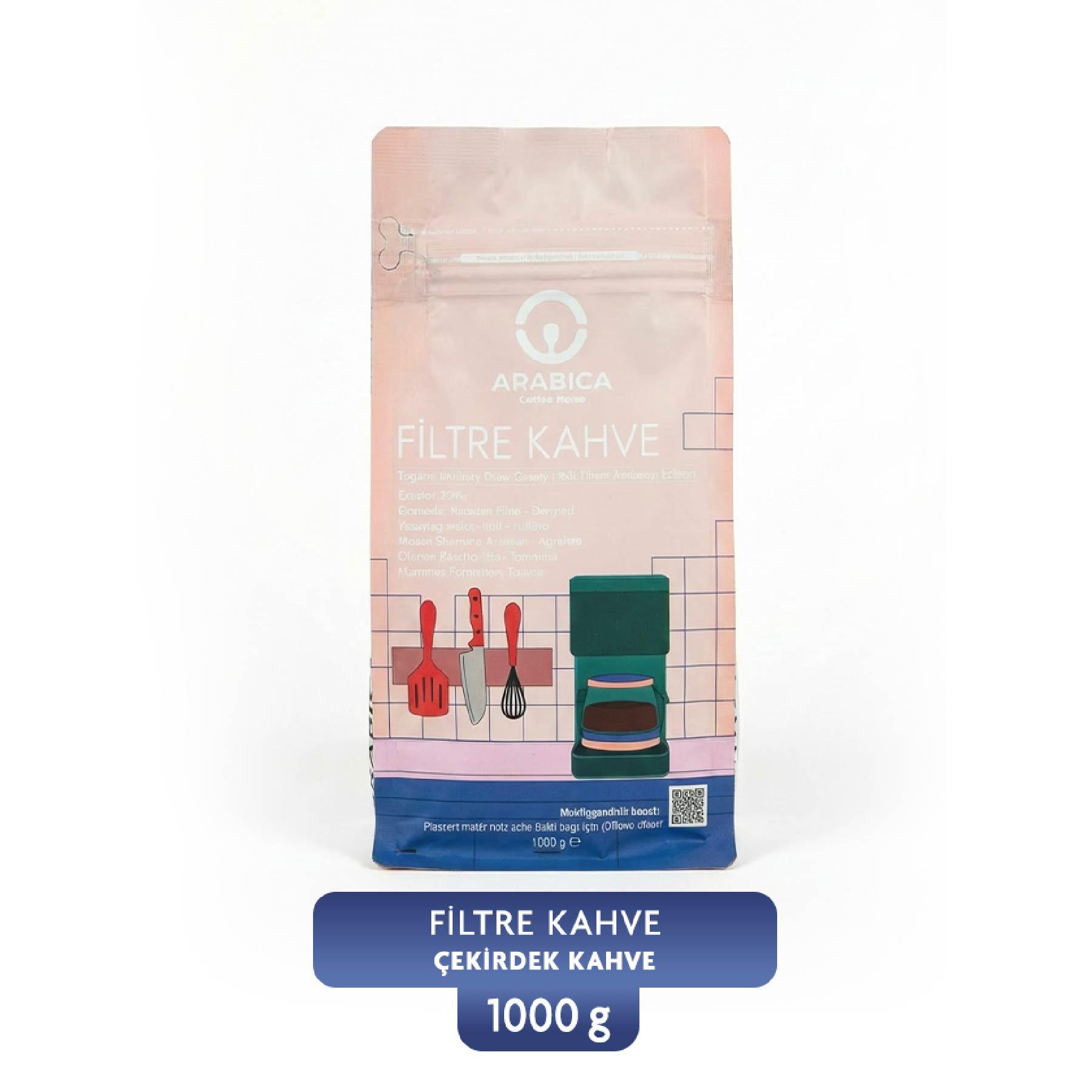 Filtre Kahve 1kg–  Çekirdek Kahve  Taze Kavrulmuş