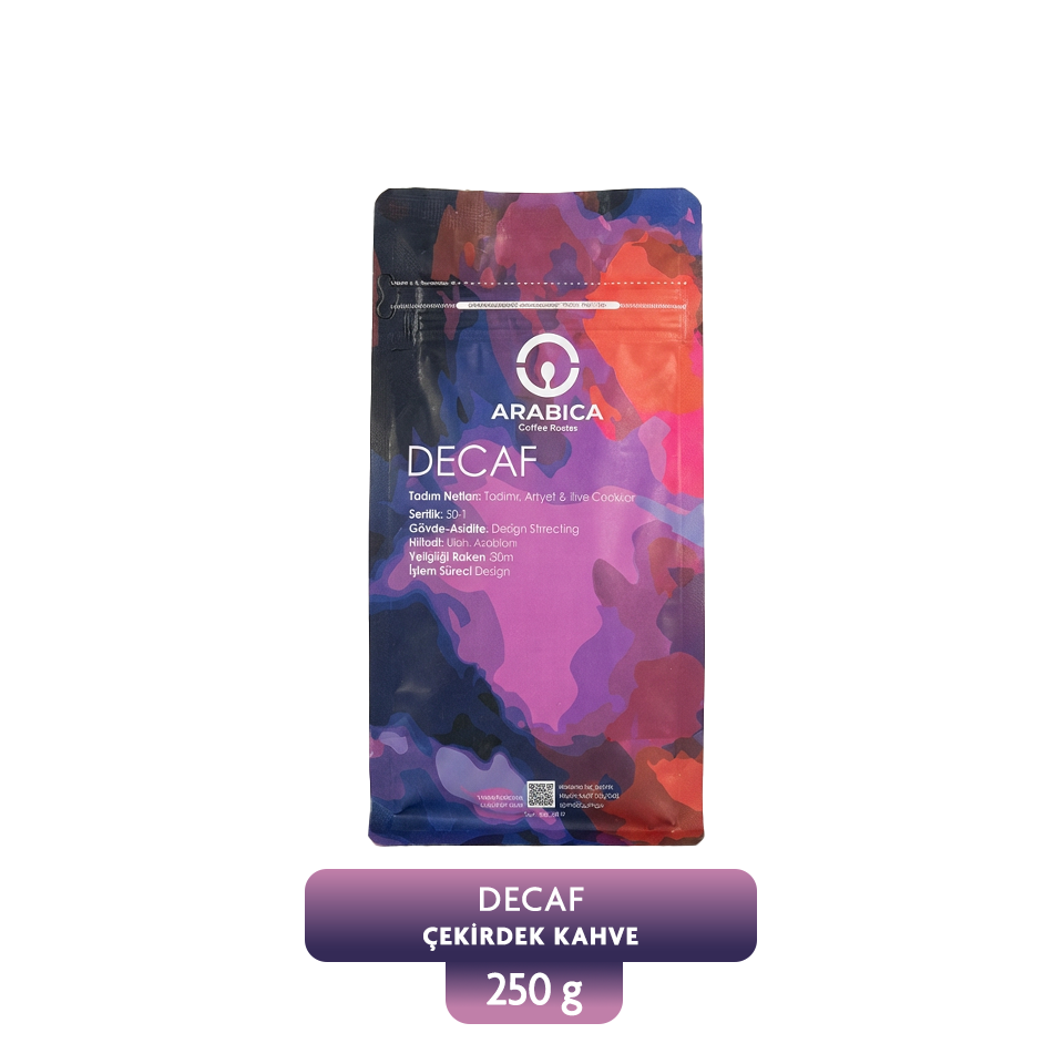 Kafeinsiz Çekirdek Kahve 250g – Decaf Arabica Kahve