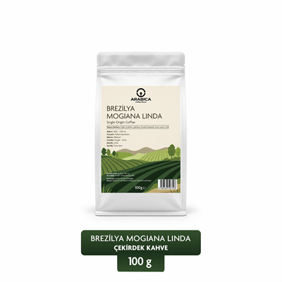 Arabica Coffee House Brezilya Mogiana Linda 100 g | %100 Arabica Specialty Çekirdek Kahve | Medium Kavrulmuş