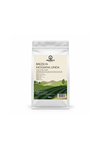 Arabica Coffee House Brezilya Mogiana Linda 100 g | %100 Arabica Specialty Çekirdek Kahve | Medium Kavrulmuş