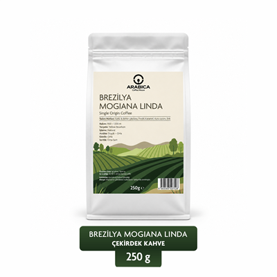 Arabica Coffee House Brezilya Mogiana Linda 250 g | %100 Arabica Specialty Çekirdek Kahve | Medium Kavrulmuş