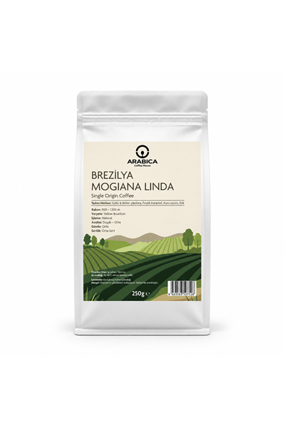 Arabica Coffee House Brezilya Mogiana Linda 250 g | %100 Arabica Specialty Çekirdek Kahve | Medium Kavrulmuş