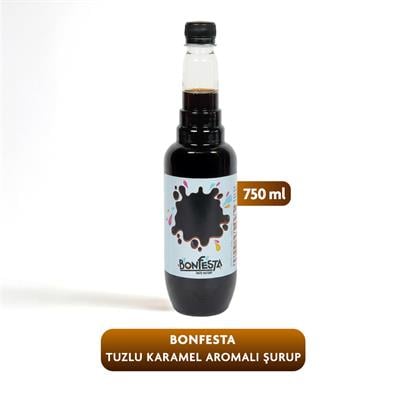 Bonfesta Salted Karamel Şurup 750ml – Kahve Şurubu – Tuzlu Karamel Aromalı Şurup