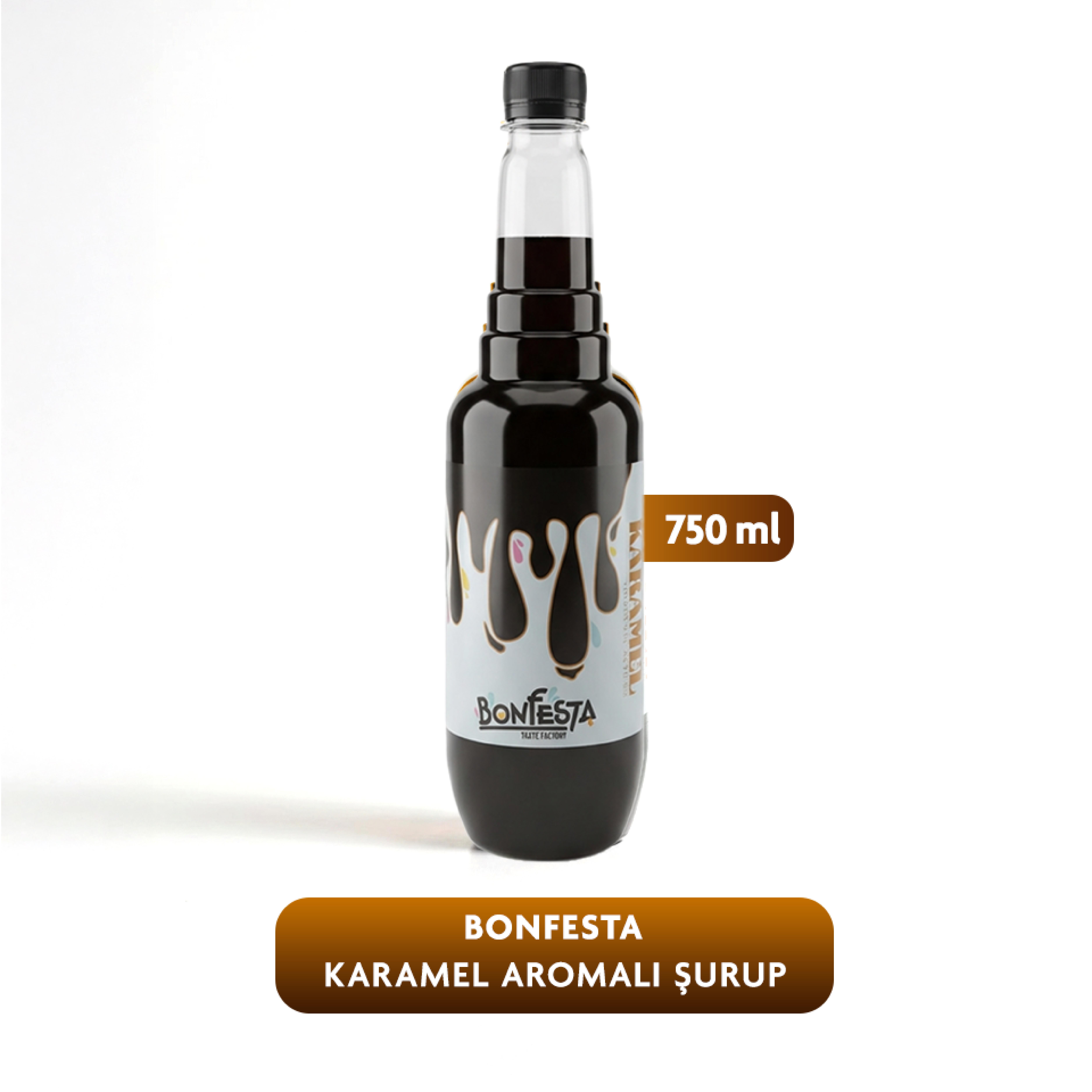 Bonfesta Karamel Aromalı Şurup 750ml – Kahve Şurubu