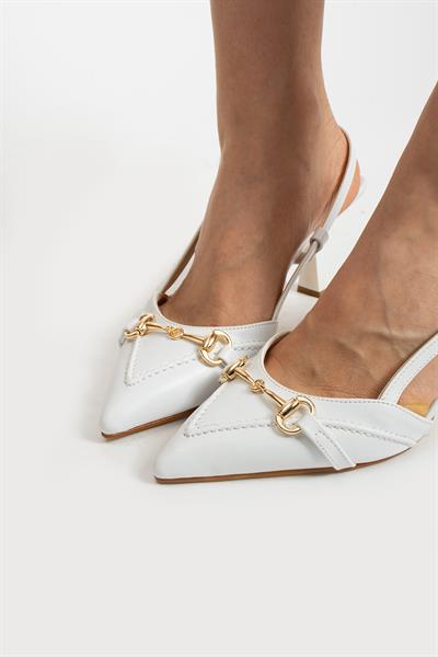 Bloom Kadın Topuklu Aksesuar Detaylı Beyaz