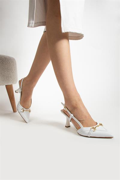 Bloom Kadın Topuklu Aksesuar Detaylı Beyaz