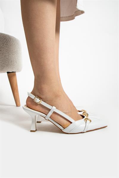 Bloom Kadın Topuklu Aksesuar Detaylı Beyaz