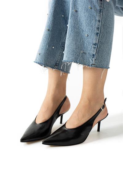Hana Zarif Dekolte Tasarım Bayan Topuklu Ayakkabı