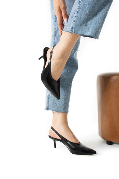 Hana Zarif Dekolte Tasarım Bayan Topuklu Ayakkabı