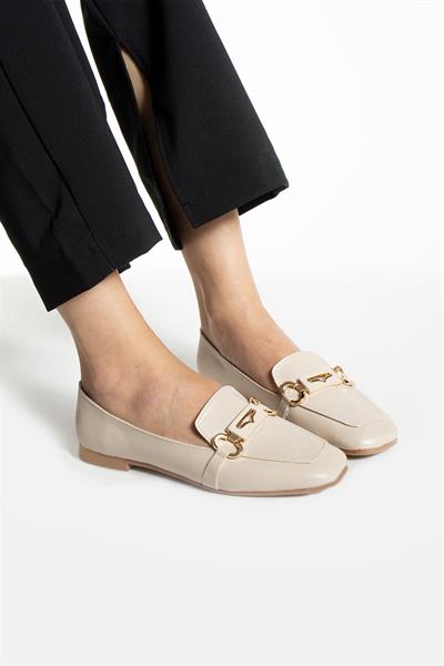 Luke Bej Deri Aksesuar Toka Detay