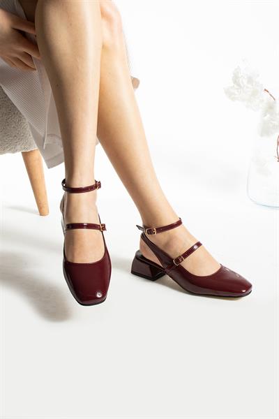 Mabel Bordo Rugan Bilekten Atıklı Toka Detay