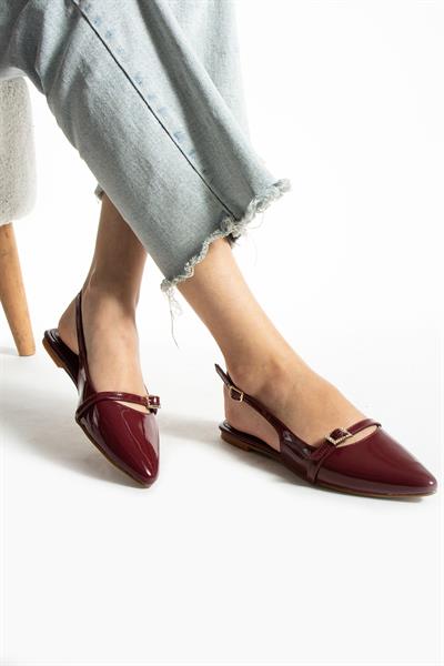 Mila Bordo Rugan Taşlı Toka Detay Kadın Babet