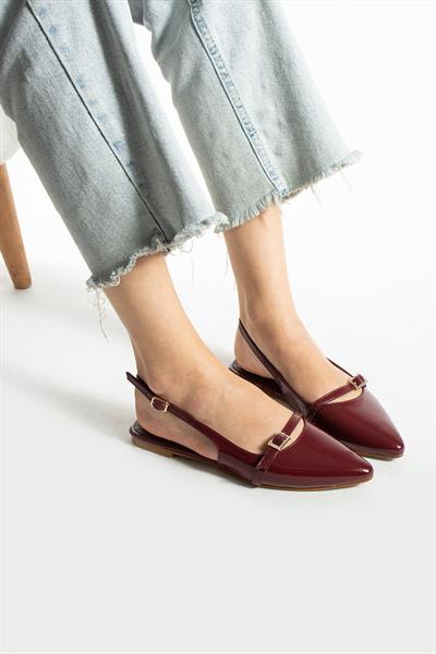 Mila Bordo Rugan Taşlı Toka Detay Kadın Babet