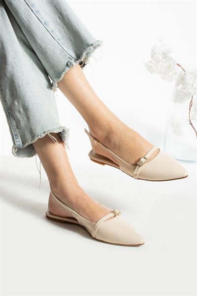 Mila Ten Rugan Taşlı Toka Detay Kadın Babet