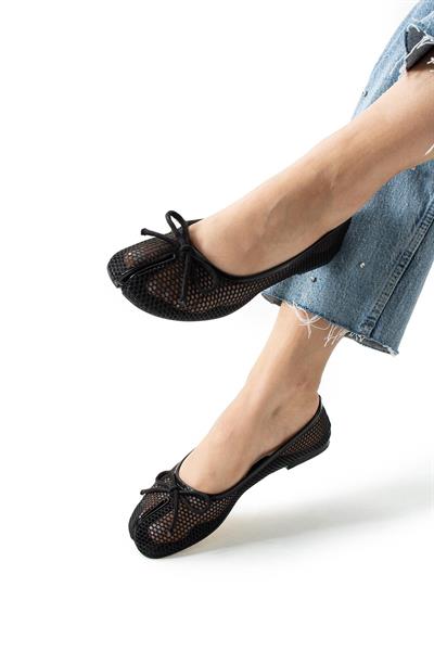 Nadra Parmak Ayrımlı Özel Form File Detaylı Kadın Babet Ayakkabı