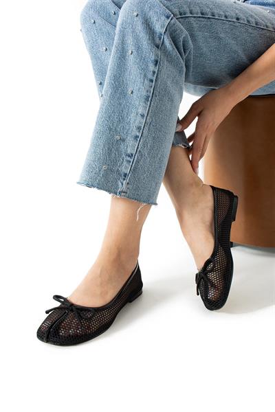 Nadra Parmak Ayrımlı Özel Form File Detaylı Kadın Babet Ayakkabı