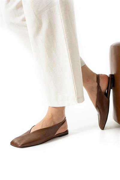 Zaina V Kesim Ön Detay Kadın Babet Ayakkabı