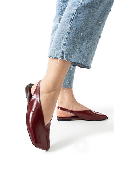 Zaina V Kesim Ön Detay Kadın Babet Ayakkabı