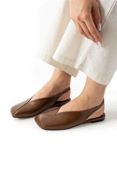 Zaina V Kesim Ön Detay Kadın Babet Ayakkabı