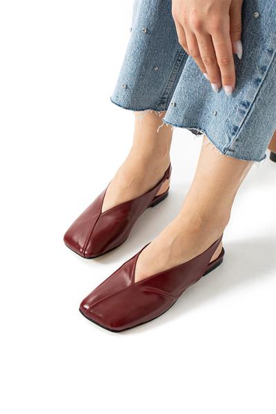 Zaina V Kesim Ön Detay Kadın Babet Ayakkabı