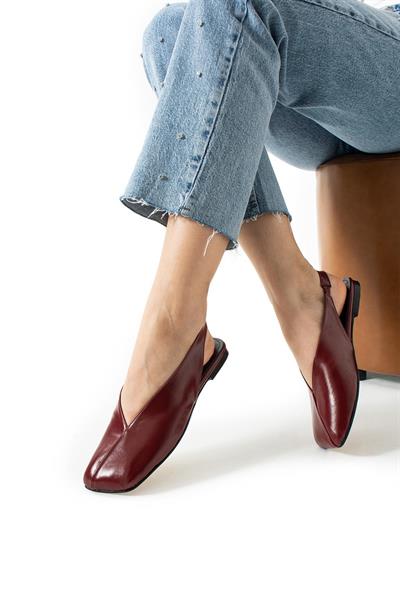 Zaina V Kesim Ön Detay Kadın Babet Ayakkabı