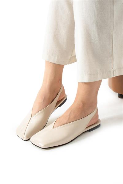 Zaina V Kesim Ön Detay Kadın Babet Ayakkabı