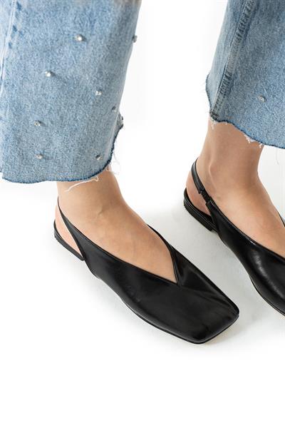 Zaina V Kesim Ön Detay Kadın Babet Ayakkabı