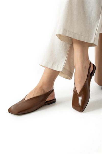 Zaina V Kesim Ön Detay Kadın Babet Ayakkabı