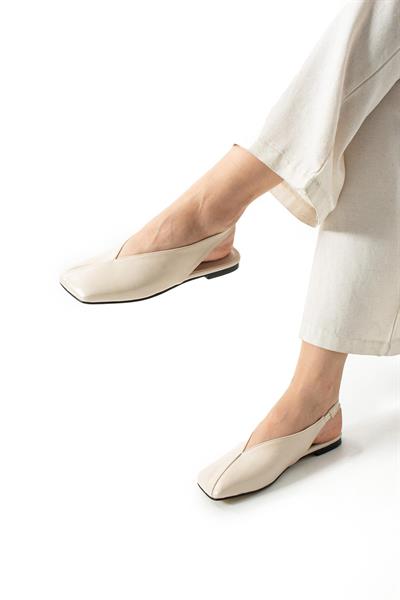 Zaina V Kesim Ön Detay Kadın Babet Ayakkabı