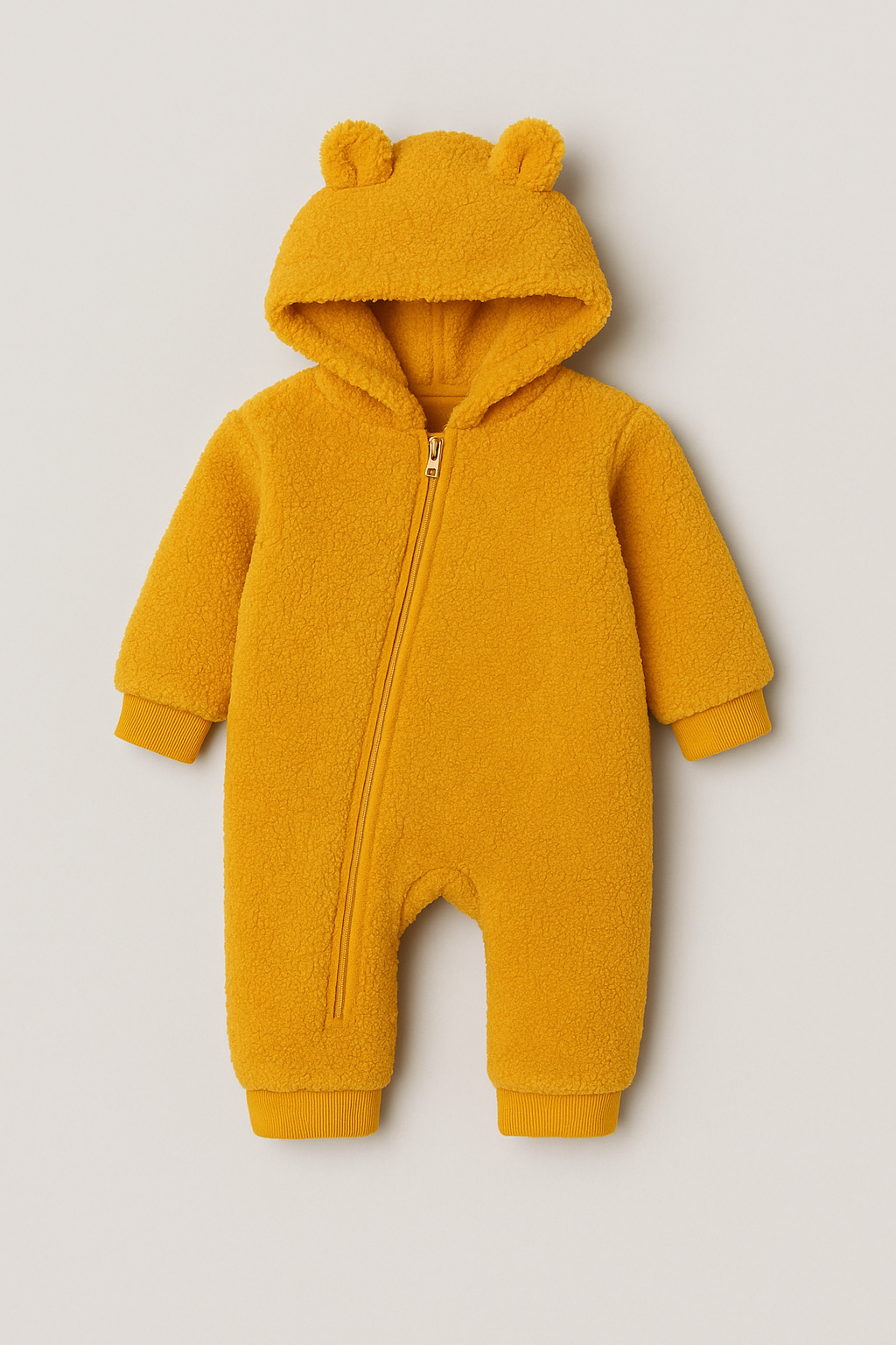 Peluş Unisex Bebek Çocuk Uyku Tulumu Welsoft-Hardal