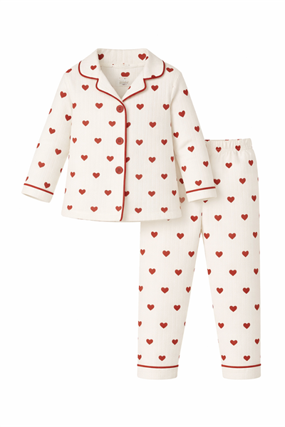 Kalpli Kız Bebek Alt Üst 2'li Pijama Takım-Çok Renkli