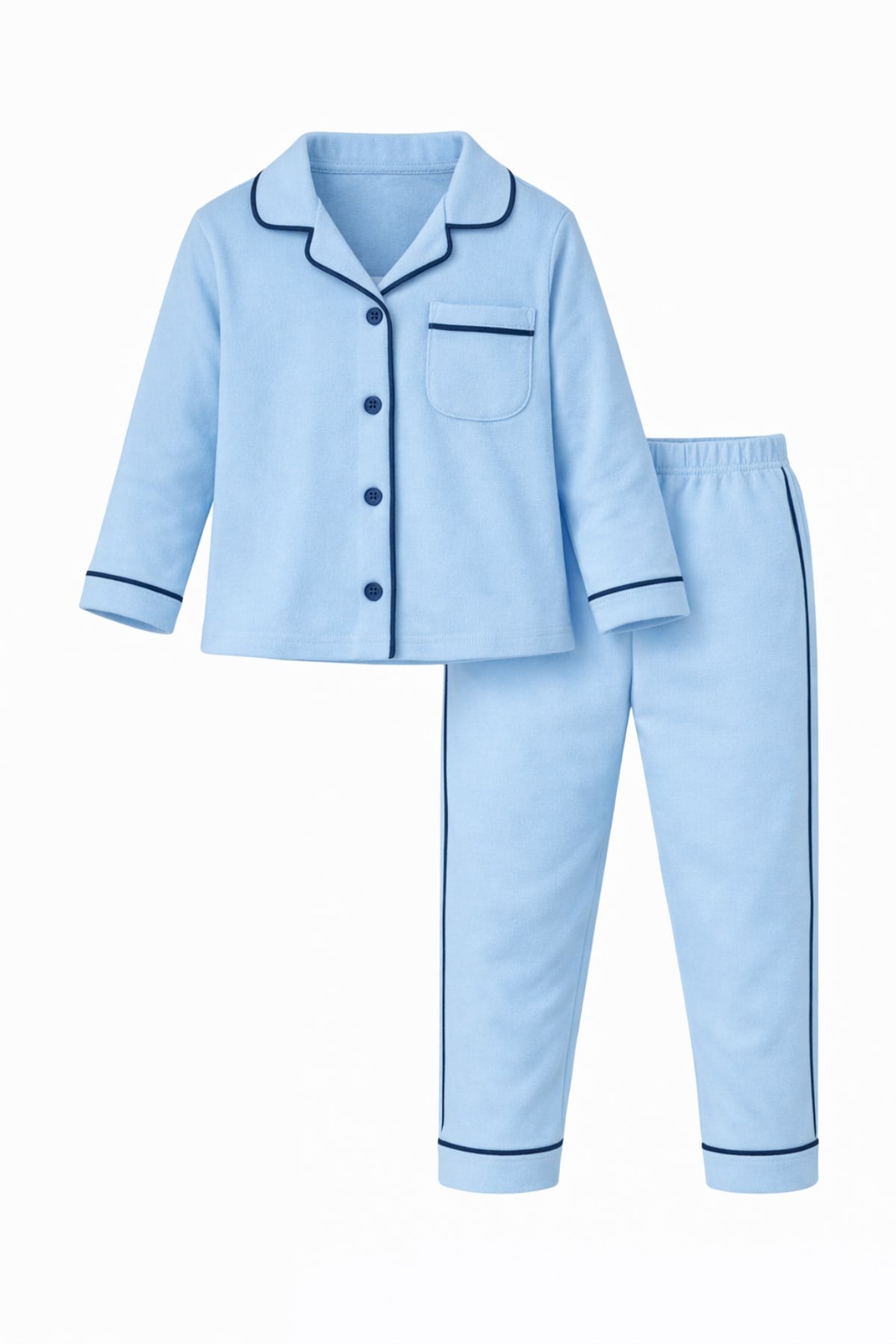 Unisex Bebek Alt Üst Pijama Takım Mavi