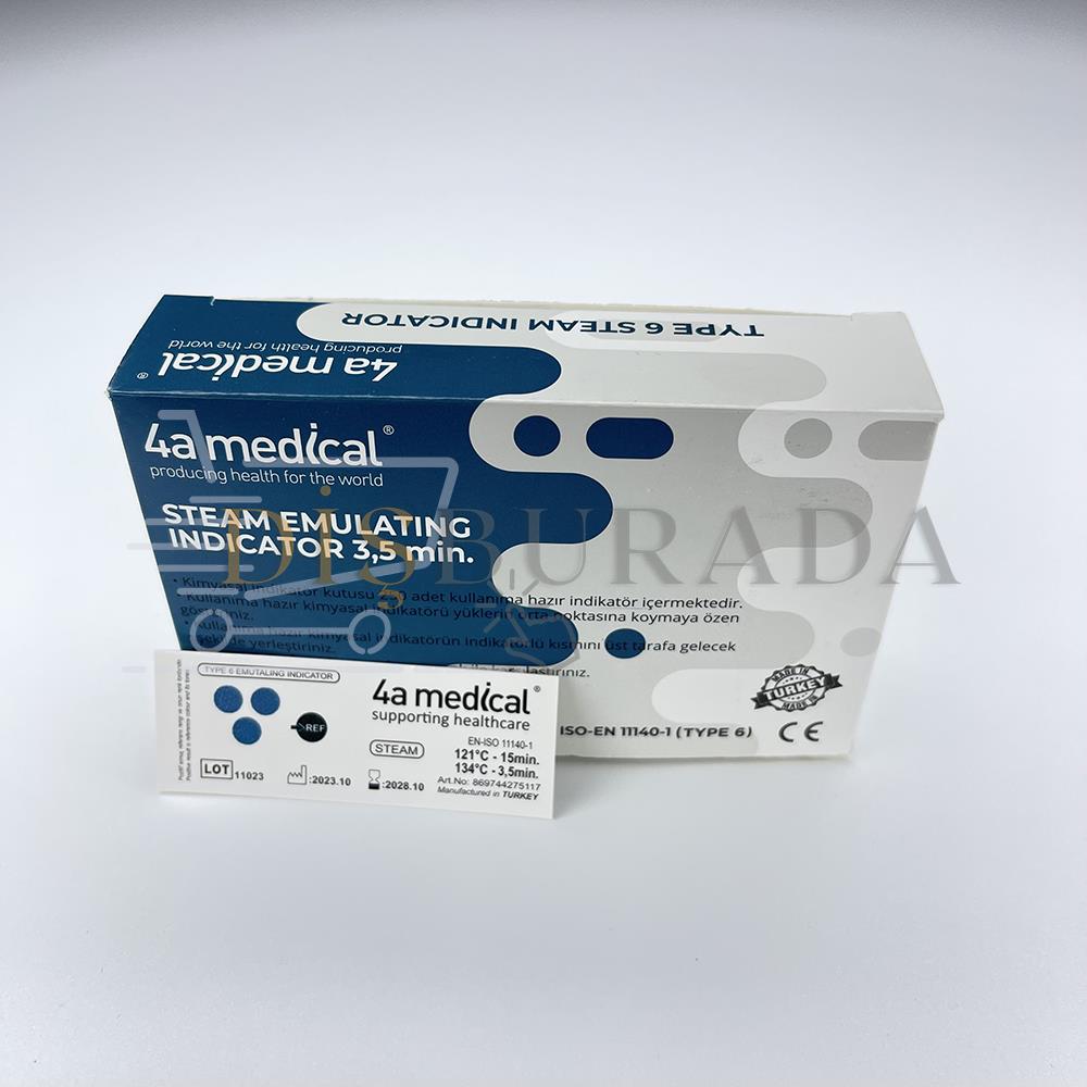 4A Medikal Buhar Kimyasal İndikatör Class 6 - 3,5 Dk 250'Li 