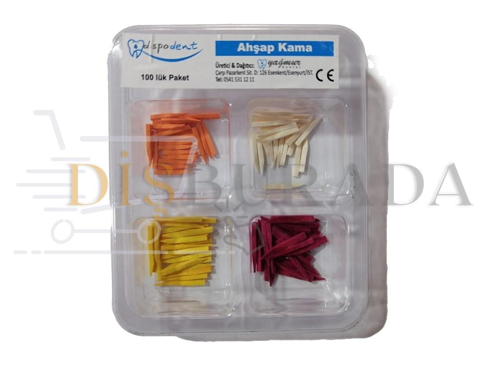 Dispodent Ahşap Kama 100' lü - Asorti 
